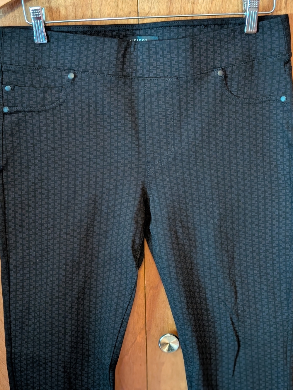 Liverpool Jeans Company Black Skinny Jeans with Subtle Tone-on-Tone Pattern